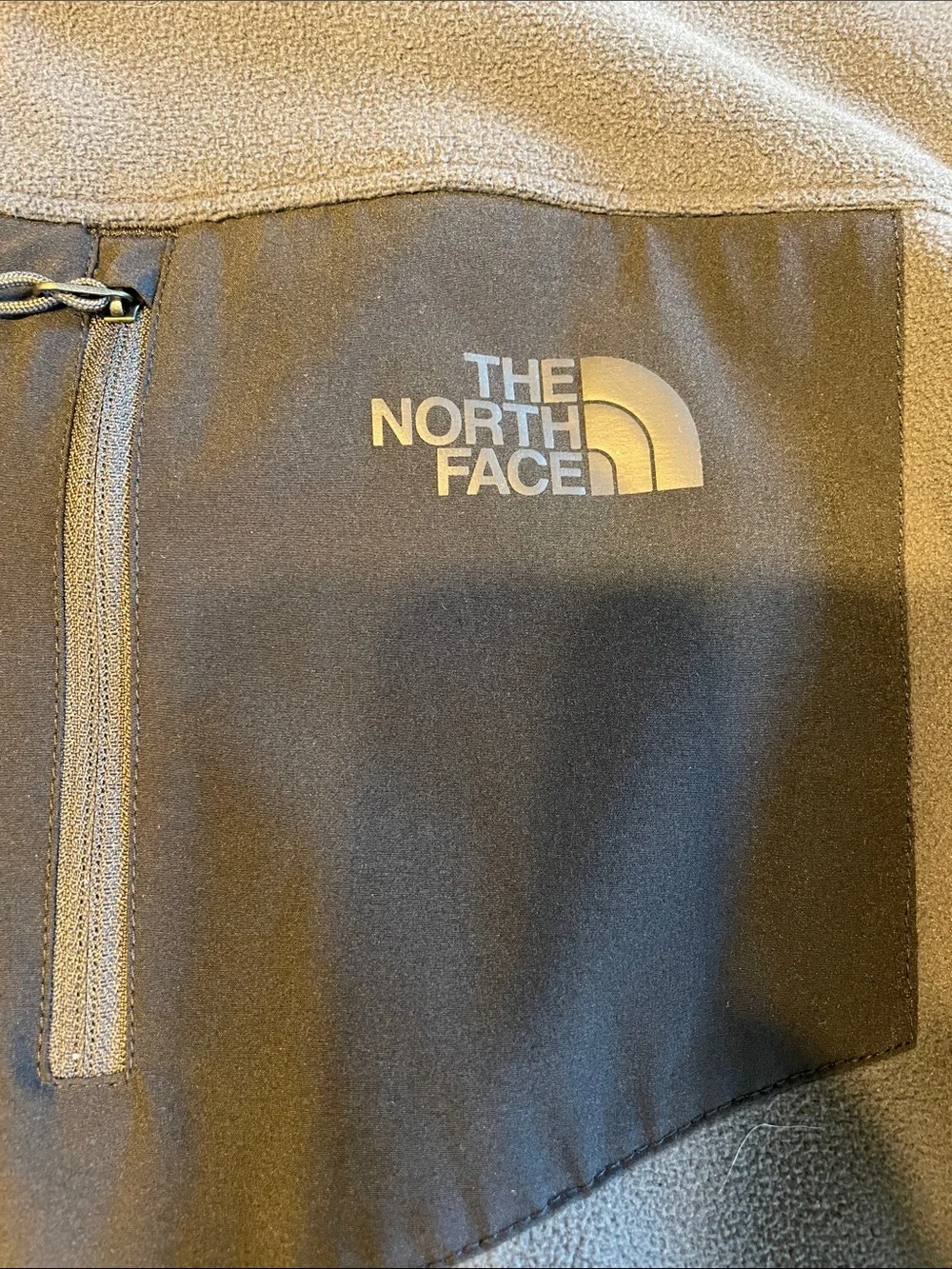 The North Face Men's Light Gray Fleece Jacket with Chest Pocket